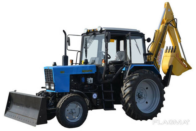 Экскаватор-бульдозер на базе трактора МТЗ "Беларус-82.1"